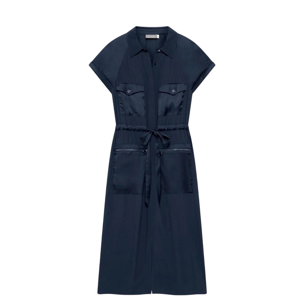 Mint Velvet Navy Utility Midi Dress